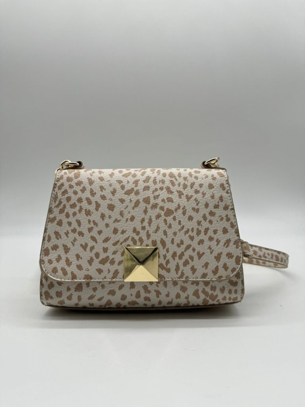 INC Sibbell faux-leather women's mini crossbody bag -Bone microspots /Beige~ - Picture 2 of 10
